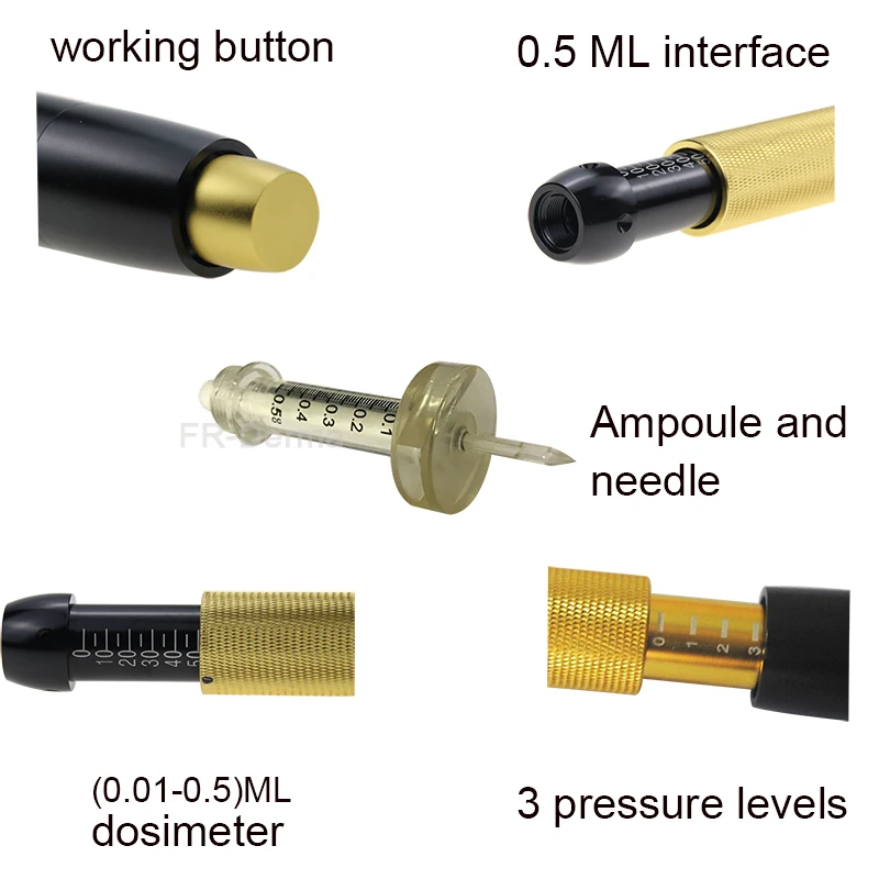 0,5 мл гиалуроновая ручка, черная гиалуроновая кислота, дермальный наполнитель, инжектор