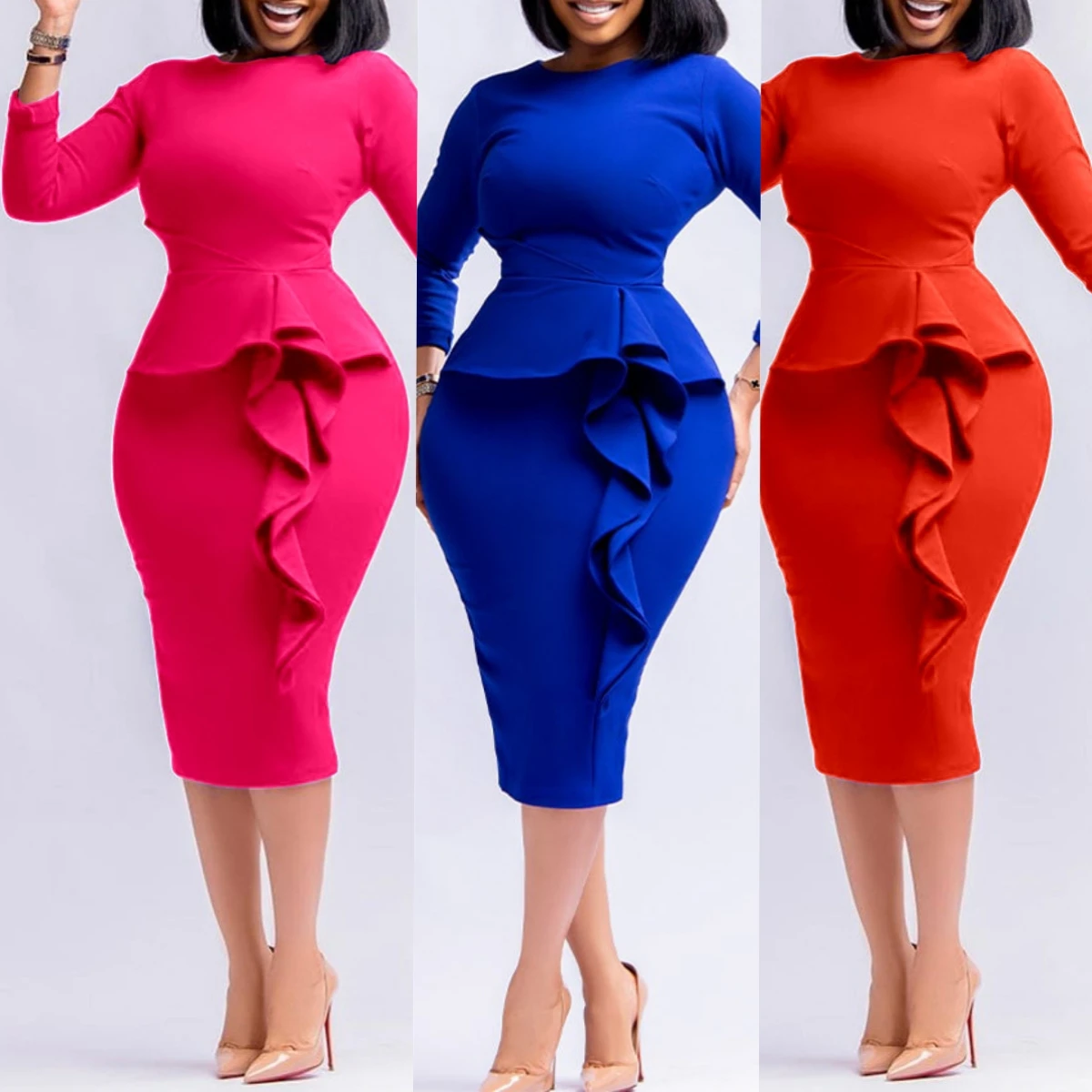 green emerald velvet dress Fall Church Dress for Women 2023 New Arrivals Dresses Elegant Lantern Long  Sleeve Ladies Knee Length Formal Festival Midi Dress