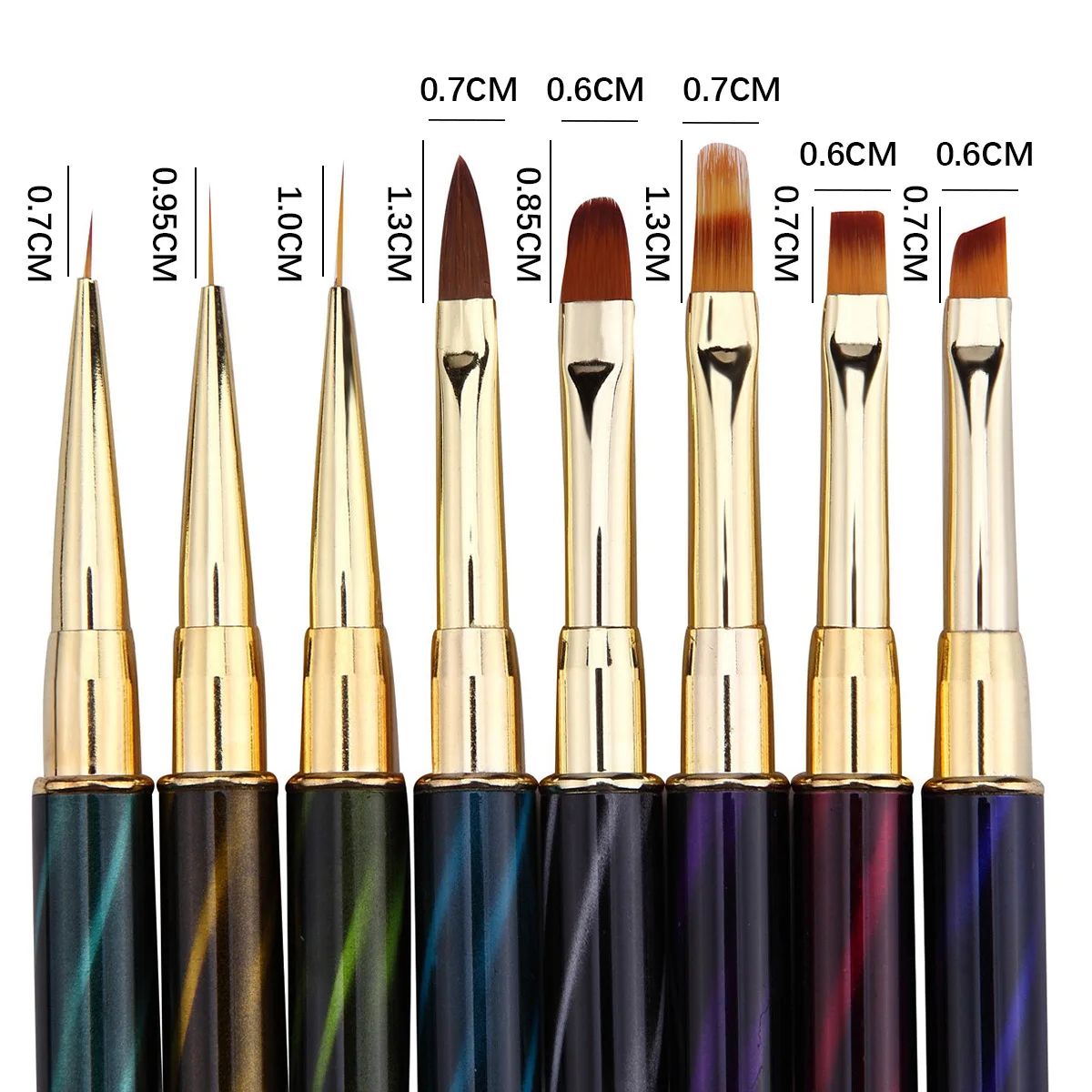 wholesale new design cat eye diamond handle drawing liner acrylic gel nail art brush
