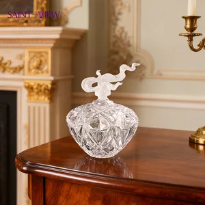Crystal Glass Cylinder Desktop Jewelry Box for Bracelet Storage and Home Decoration for Weddings and Valentine's Day