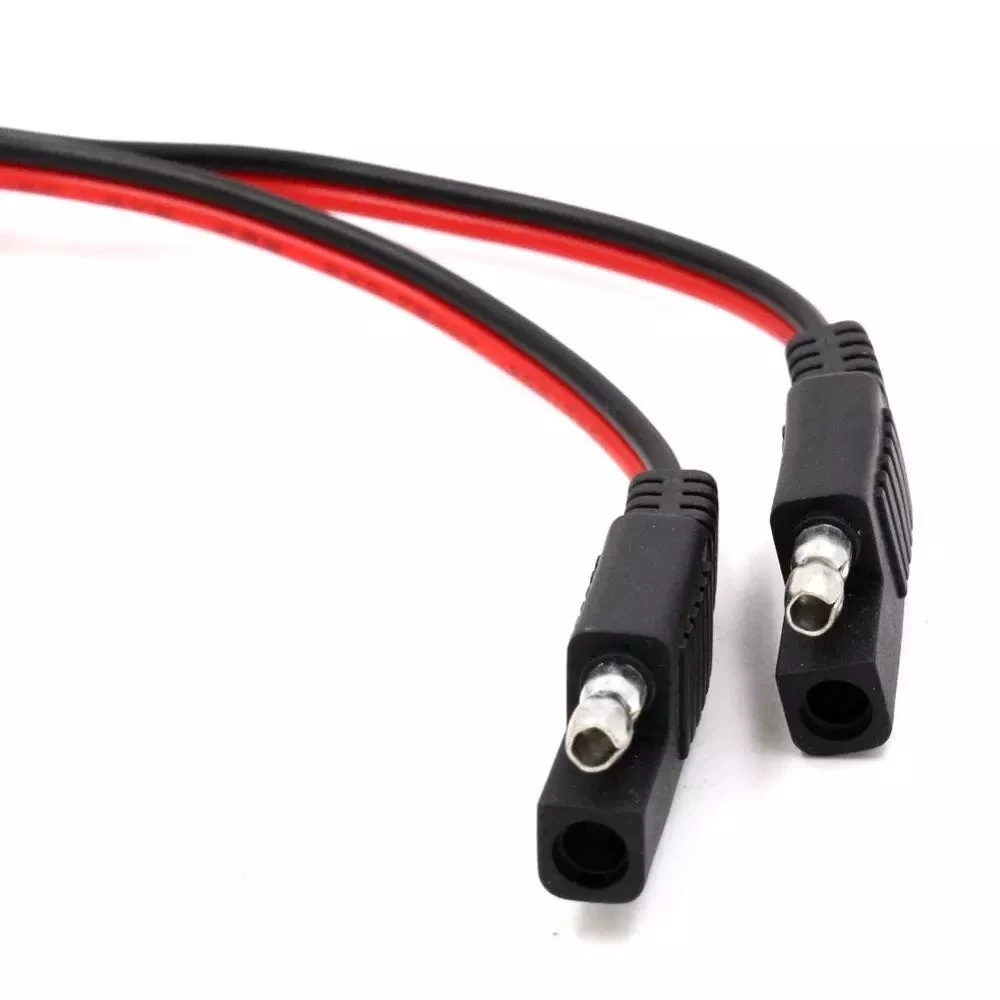 Solar Battery Power Plug Splitter Cord 1 to 2 SAE Extension Cable Connector Adapter for Car Vehicle