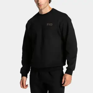 Factory Custom Stand Collar Men's Regular Fit Solid Colour Jersey Autumn Eco-Friendly Breathable Pullover Long Sleeve Sweatshirt