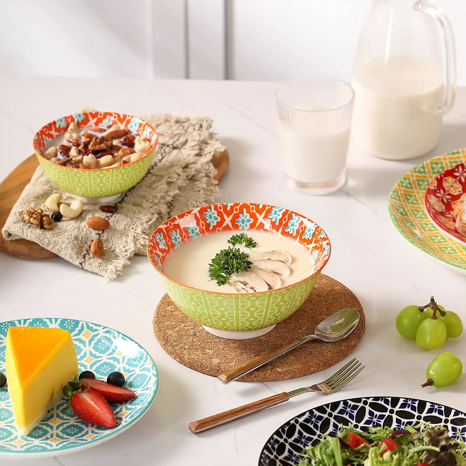 2023 Glazed Ceramic Dinner Bowls Porcelain Tableware Salad Soup Bowl Set for Restaurant and Party Food Serving manufacture