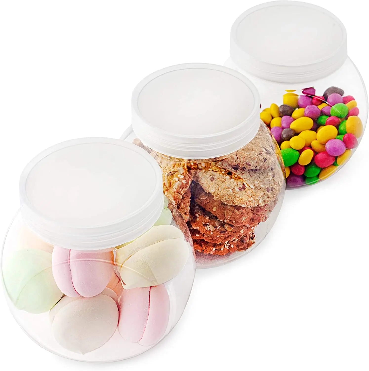 clear plastic candy jars and cookie