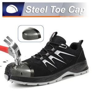 JIANKUN SBP EH 6KV Anti-impact Anti-Puncture Men's Safety Shoes Steel Toe Non-slip PU Outsole Work Boots for Construction Site