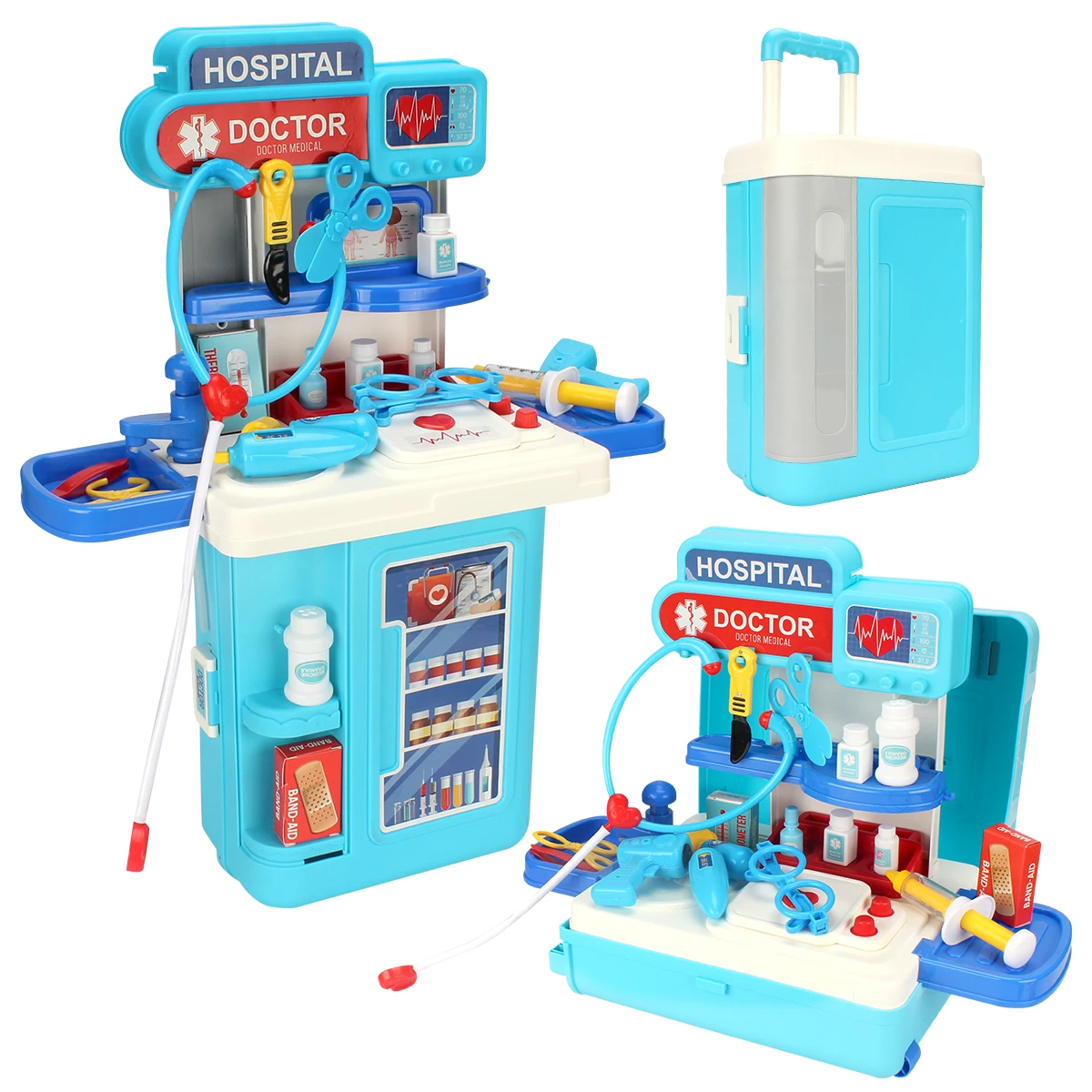 Набор игрушек-врачей симулятор чемодан с подсветкой и музыкой для