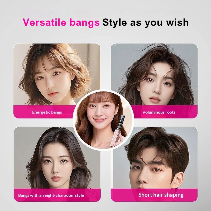 Bulk Order 30s Fast Heating Bangs Hair Iron Electric Professional Hair Styling Tool Cordless Hair Straightener Brush for Women