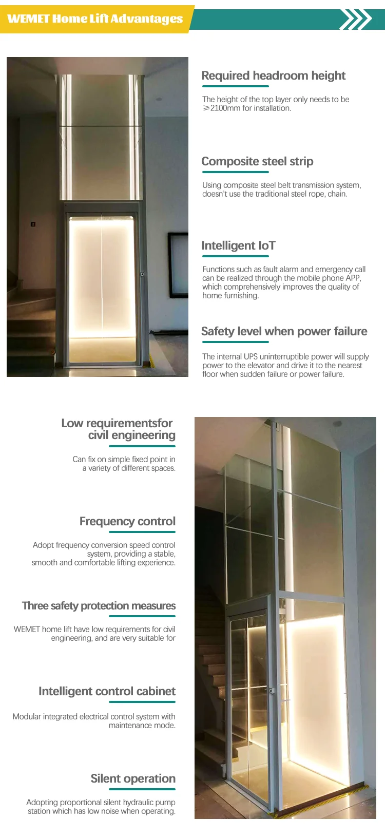CE ISO Approved Home Elevator - 2-5 Person Capacity