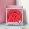 Bright red-six-piece velvet hair tie set-gift box