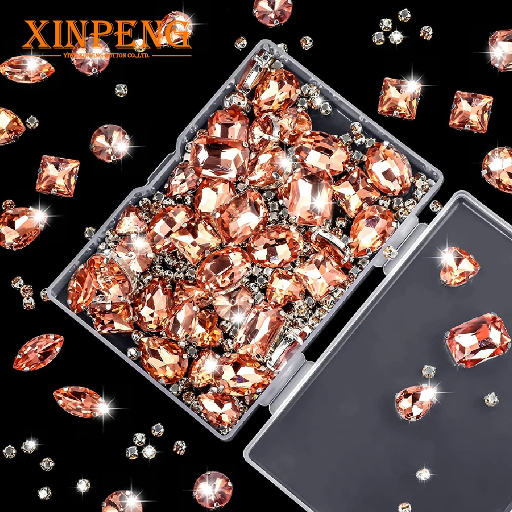 Rhinestones Flat Back Glass Crystal Drop Around Acrylic Ab Diamond Sew