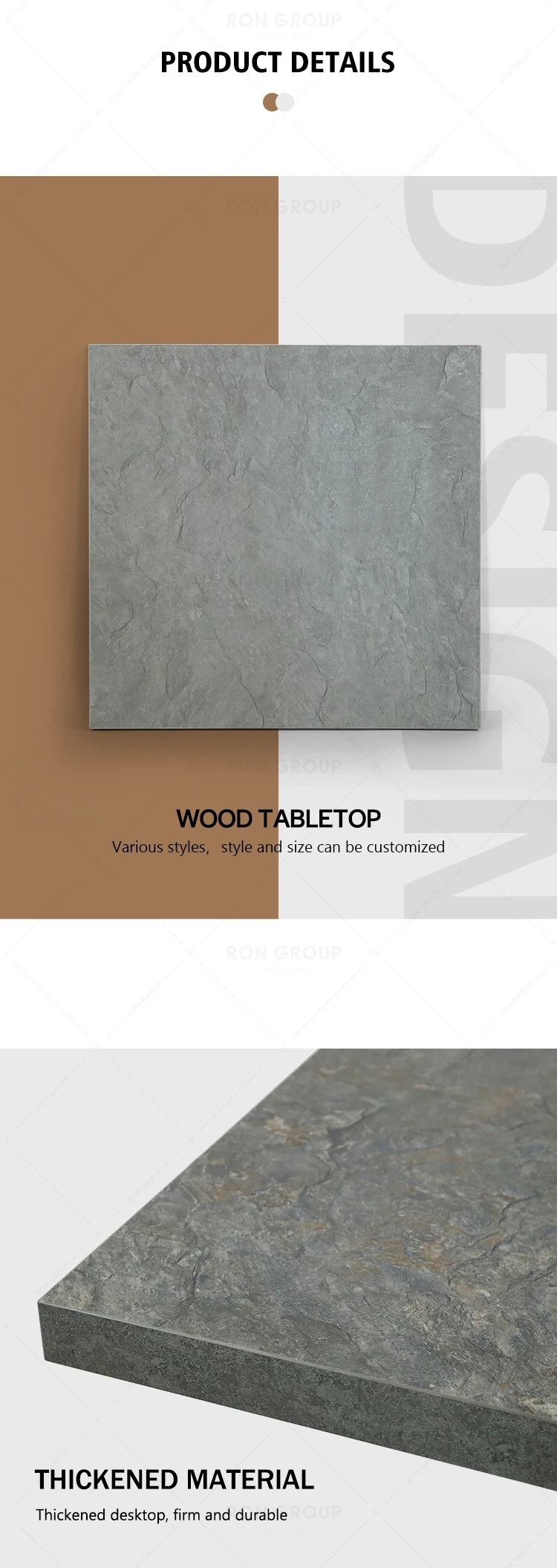 Factory Direct Sale Grey High Quality Cheap Price Mdf Dining Table  for Restaurant