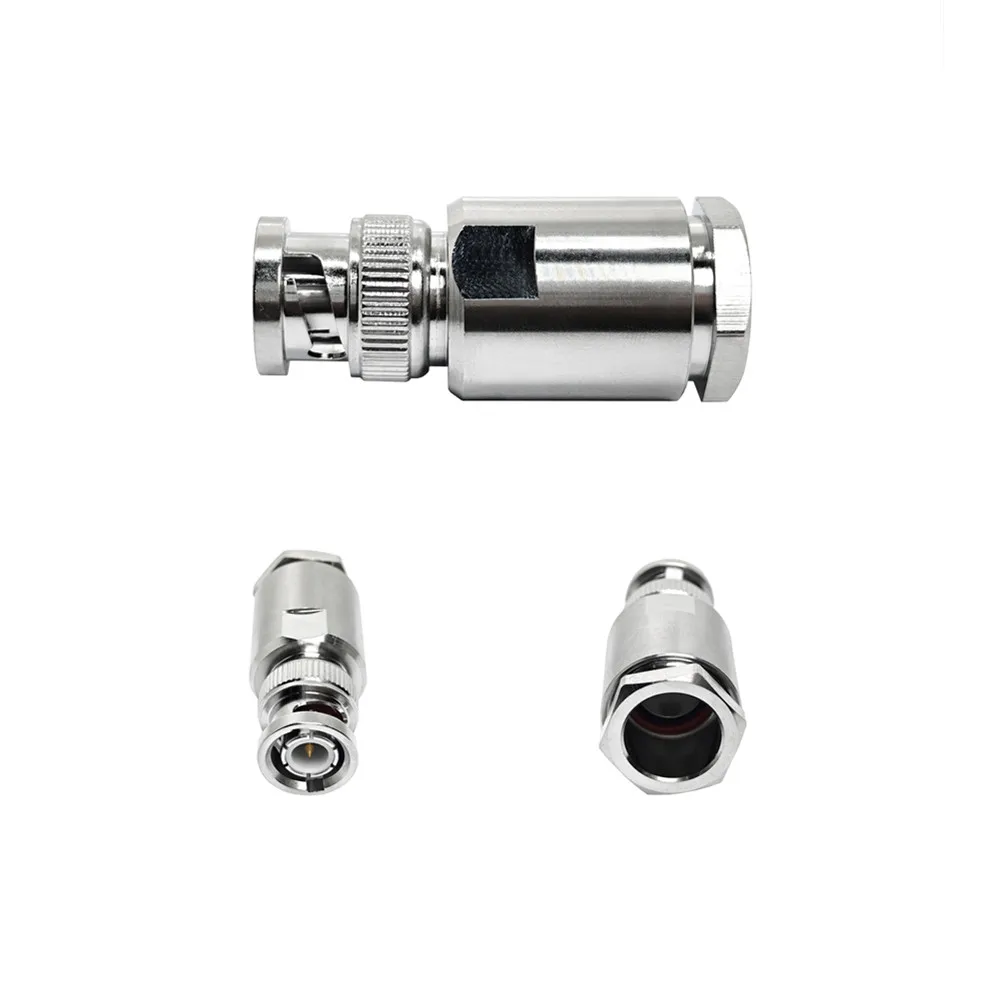 Manufacturer Supply RF Connectors BNC Male Plug Clamp Screw for 8DFB RF Coaxial Cable Coax Connector