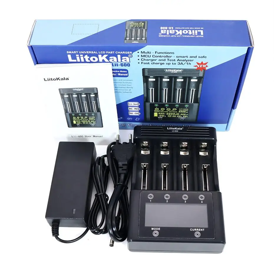 LiitoKala Lii-600 LCDバッテリー充電器（26650 21700 18650 18350 20650 14500 AA AAA用） LiitoKala Lii-600 LCDバッテリー充電器（26650 21700 18650 18350