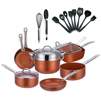 11 Piece Cookware Set Aluminum Cookware Set Non-Stick Ceramic Coating with Stainless Steel Handle