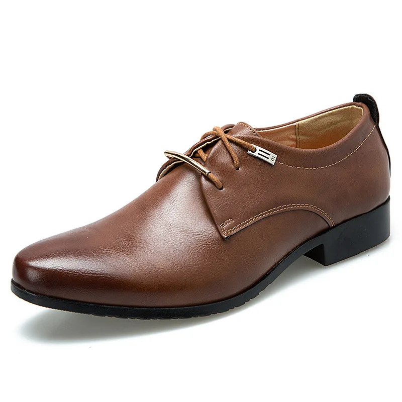 Size 38-48 British Men's Business Suit Leather Shoes Fashion Classic Single Wedding Meeting Leather Shoes