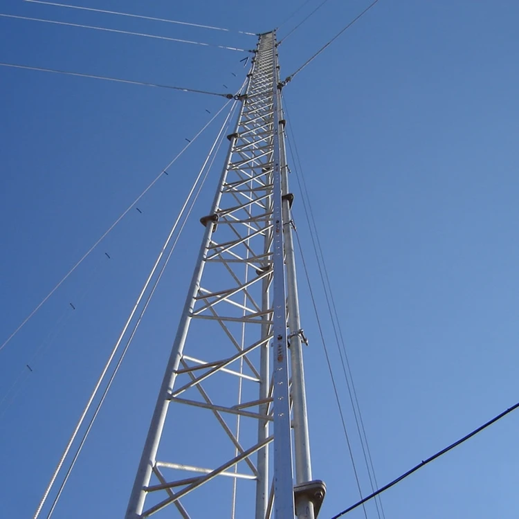 30m GSM Telecom Antenna Communication Telecommunication Lattice Triangle Triangular Guyed Mast Tower