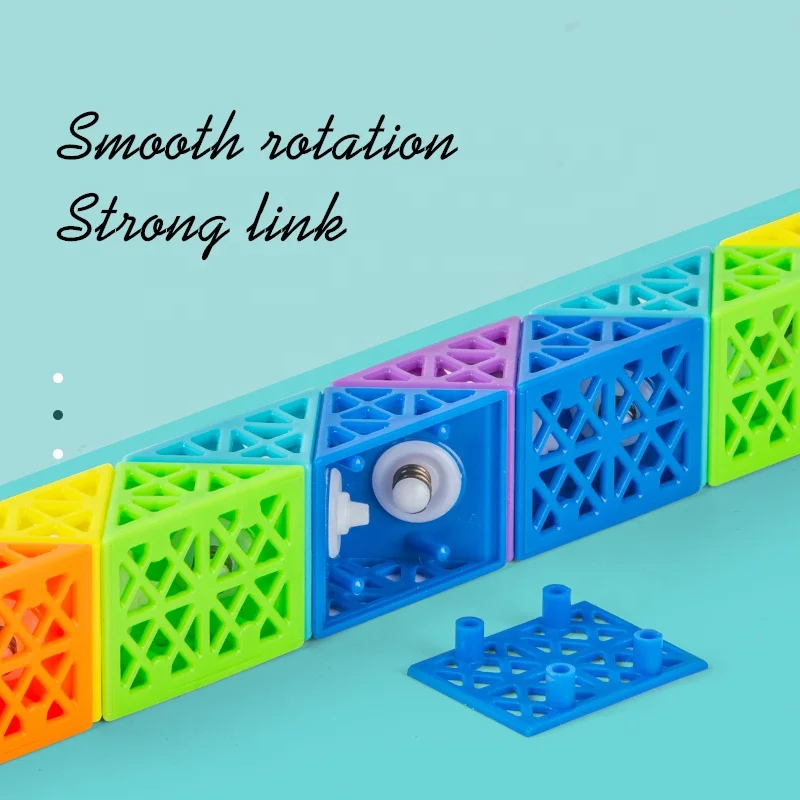 Alta calidad 24 36 48 60 72 bloques hueco Arco Iris serpiente mágica regla  plegable juguete serpiente rompecabezas cubo para niños regalo