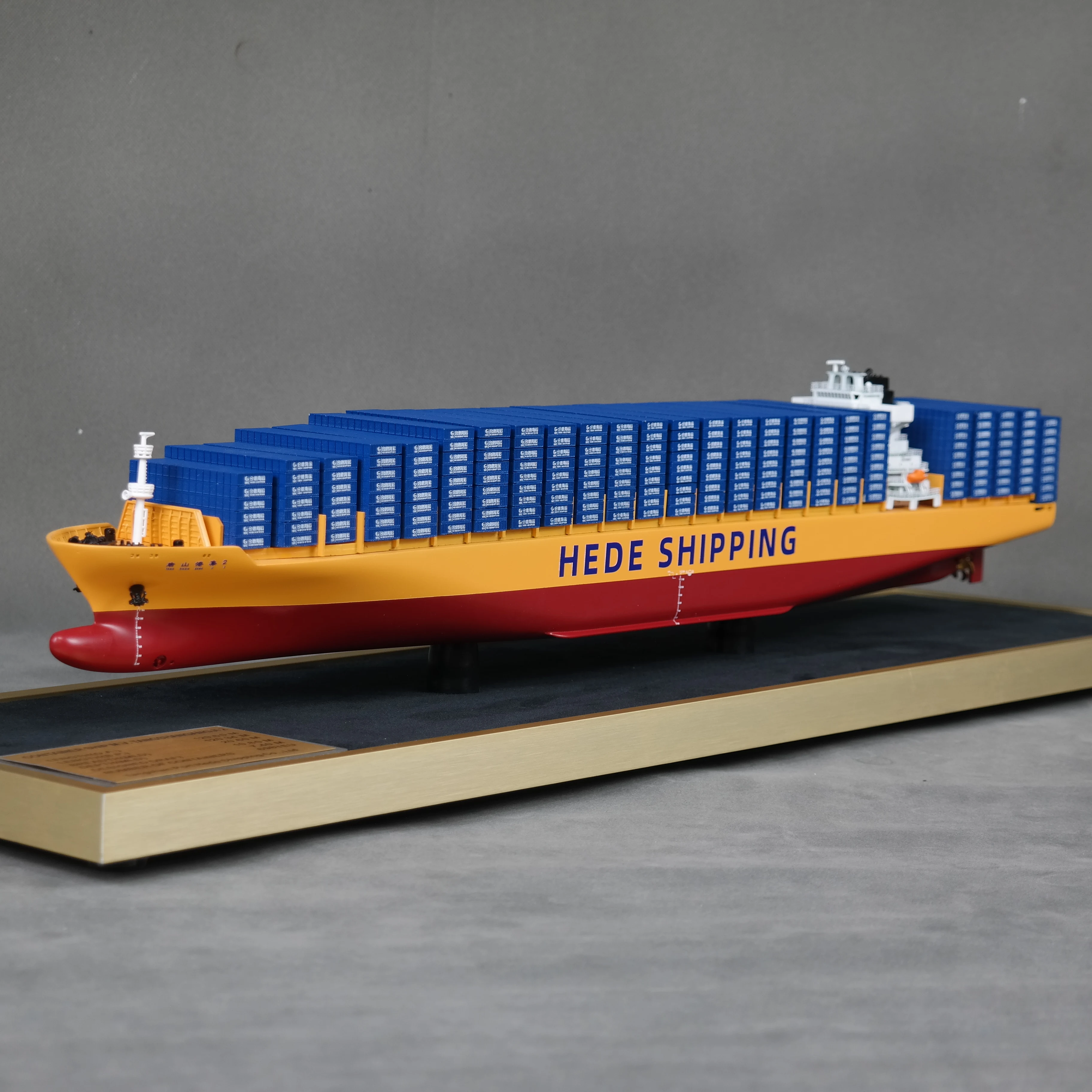 【A】O.A.S Customized 65cm Opening Gift Container Ship Model Factory Freight Forwarder Hobby Display Case