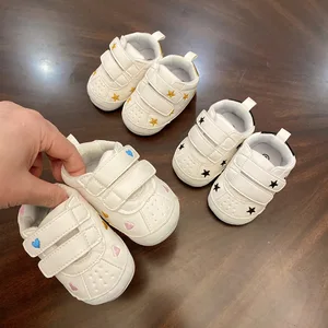 Non Slip Pre Walker Baby Shoes Toddler Designer Soft Sole Newborn Baby Shoes White Casual Baby Boy Shoes 6 - 12 Months