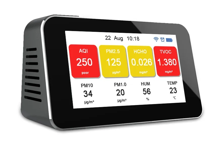 Детектор качества воздуха многофункциональный анализатор загрязнения PM2.5 TVOC формальдегида (HCHO) измеритель быстрый