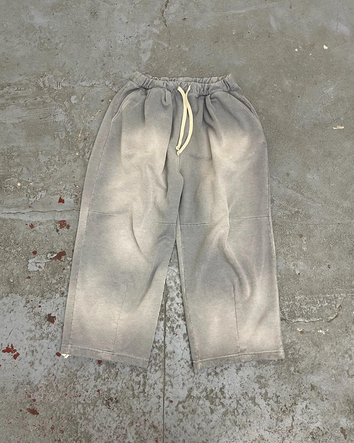 Track Jogger Sweat Pants Streetwear Heavy Cotton Acid Wash Oversized Heavyweight Baggy Straight Wide Leg Flared Sweatpants Men gallery 9