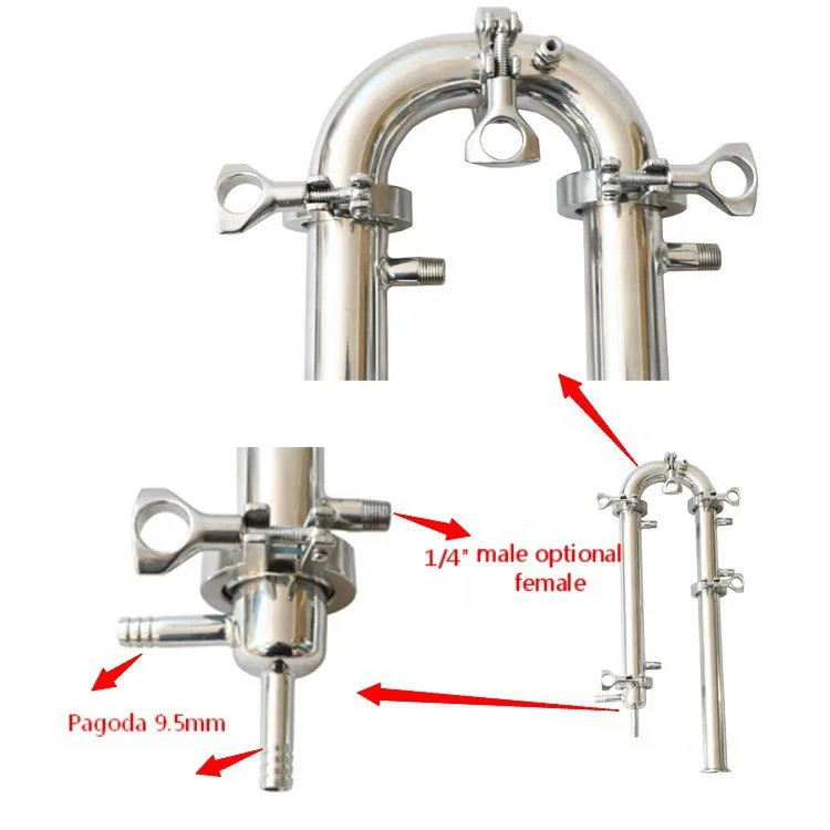 Санитарный Колонный дистиллятор 1 5 дюйма дестиллятор рефлюкс конденсатор трубчатый для
