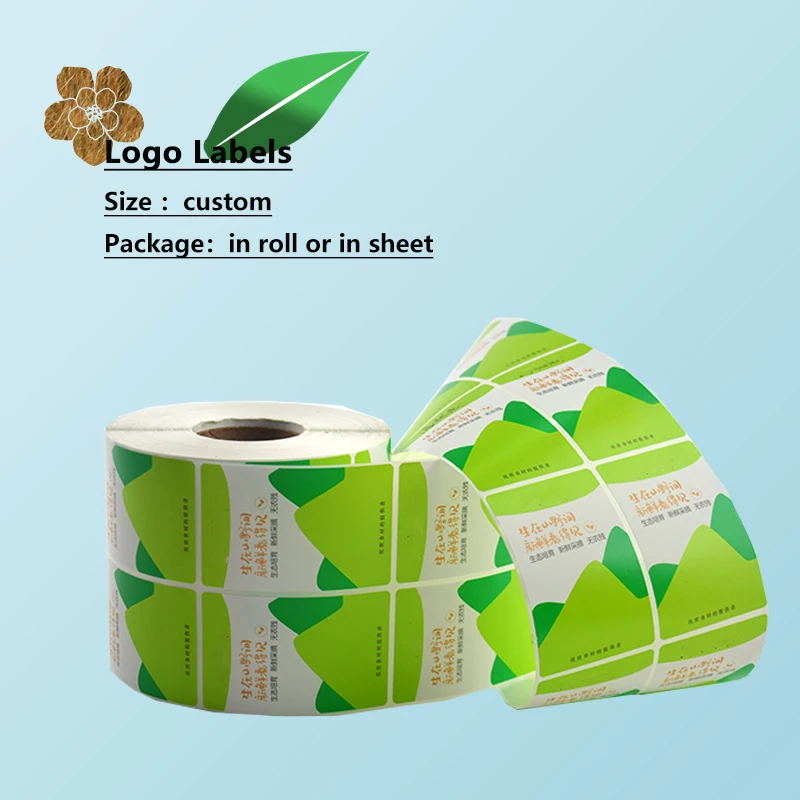 Custom Self-Adhesive PET Synthetic Thermal Label Film Vinyl Sticker Waterproof Printed Logo Barcode for Packaging Promotions