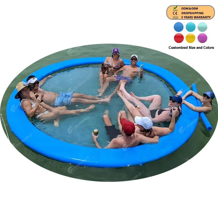 2 Hamacs Flottants Piscine - Gonflable Motif Feuille Palmier - Support Jusqu'à 250lbs - PVC Qualité
