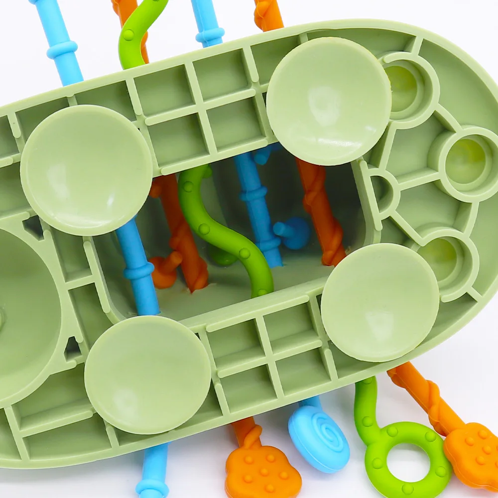 Silicone Finger Toy for Safe Baby Fine Motor Skills Training Puzzle Fun Pull-Up Dining Table Educational Toys supplier