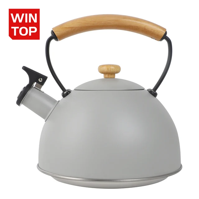 2.6QT Stainless Steel Whistling Tea Kettle For Stove Top Custom Hot Selling 2.5L Food Grade Tea Pot With Wood Handle