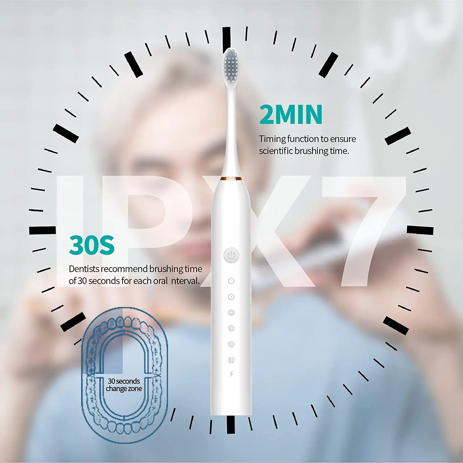 Electric Toothbrushes Usb Rechargeable Ultrasonic Tooth Brush With 4