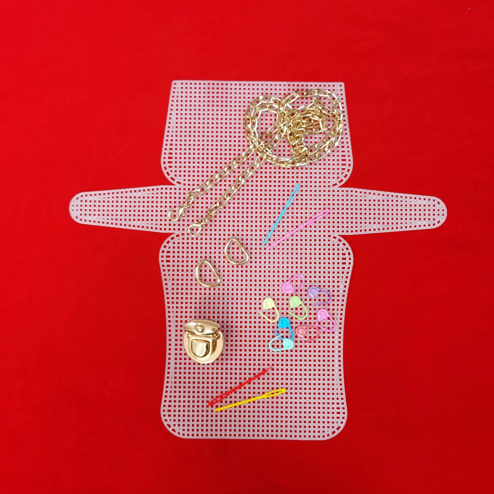 DIY Yarn Bag Plastic Canvas Sheets Cross Stitch Pouch Kit