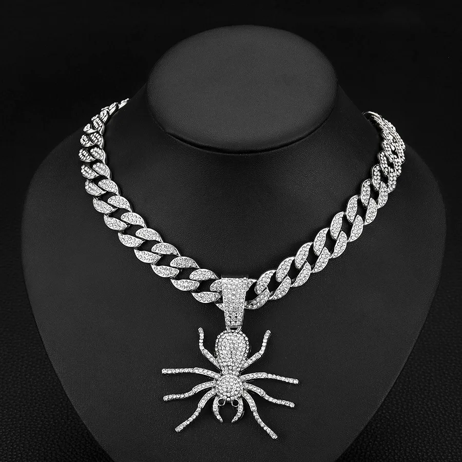 NL2114 Spider Ins Three-Dimensional Spider Hip-Hop Necklace
