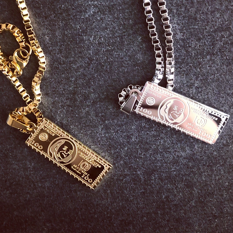 New Arrival SIM Card Pendant Necklace Gold Silver Plated Stainless Steel  Hip Hop Fashion Design SIM Card Charm