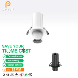 Modern Cut 55mm Recessed Spot Lights Aluminum White Ceiling Spotlight 8W with 3000K/3500K/4000K/5000K for Home Office Lighting