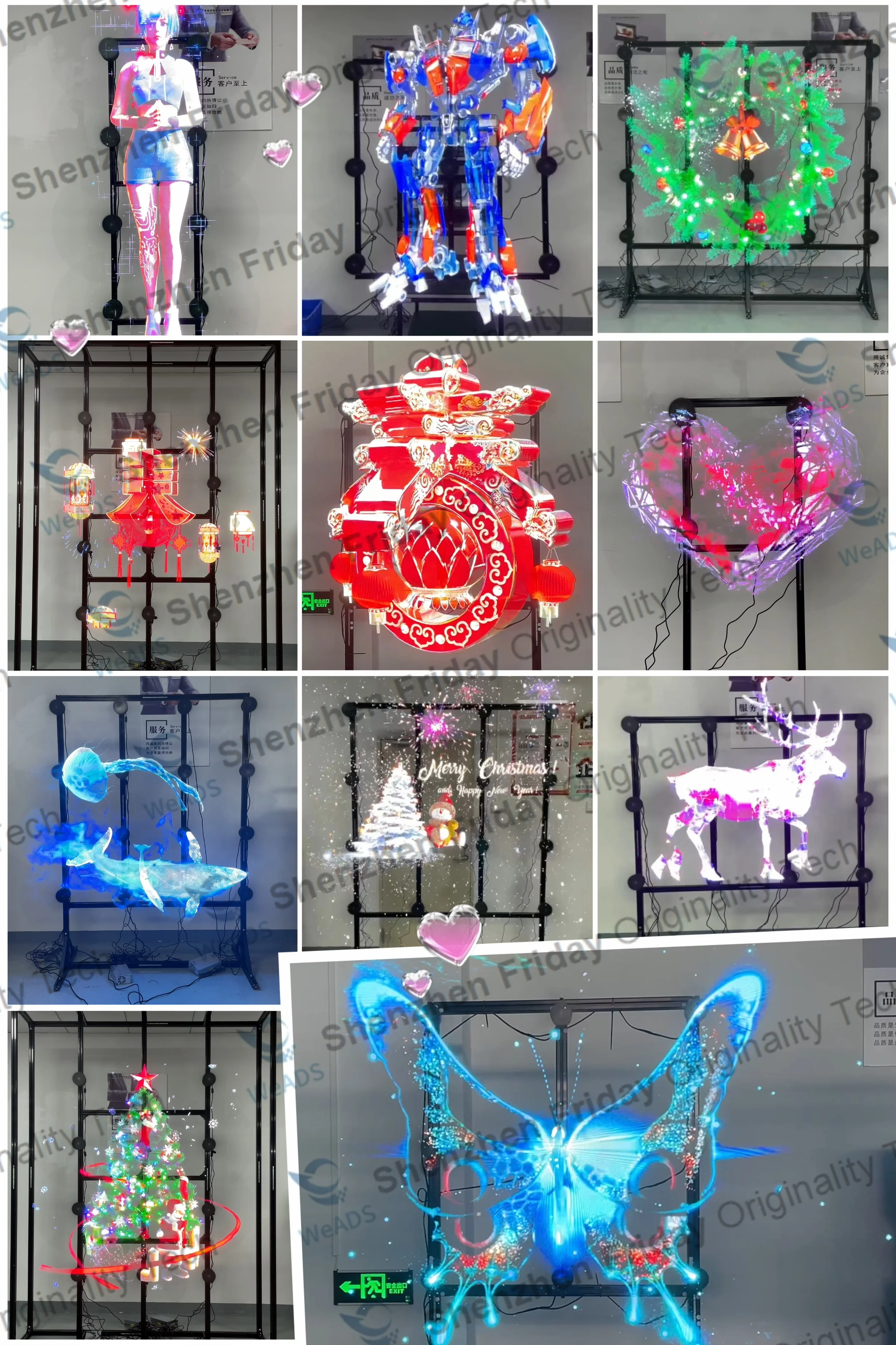 200CM 3d Holographic Display Projector Led Fan 3d Hologram 3d Led Fan Display 3d Holographic Advertising Display Fan