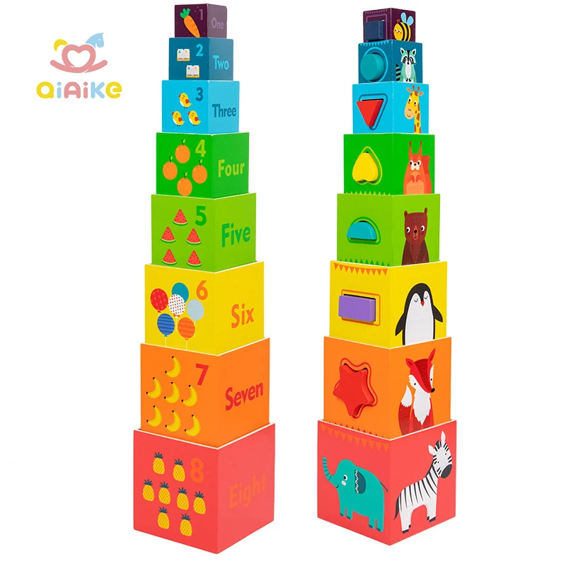 Stacking Toys Nesting Box Cardboard Dinosaur Children Play Montessori Educational Toys for Kids Learning