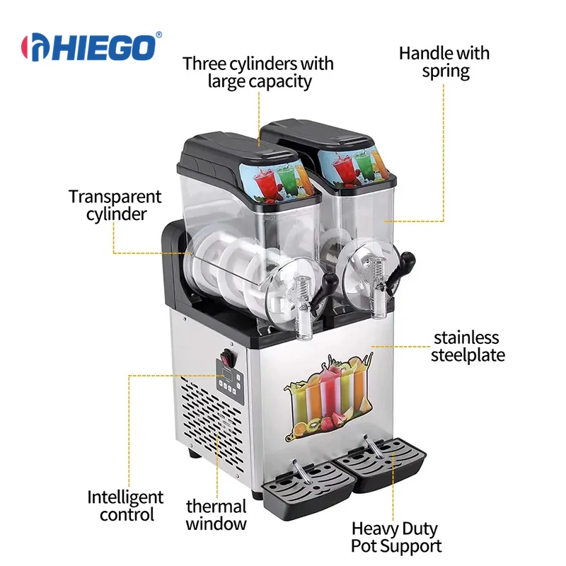 Commercial 24L Italian Slush Machine XRJ12lx2 Frozen Drink ICE Slush Machine Frozen Juice Cold Drinking
