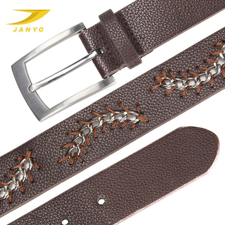 Женский кожаный ремень с вышивкой в стиле бохо