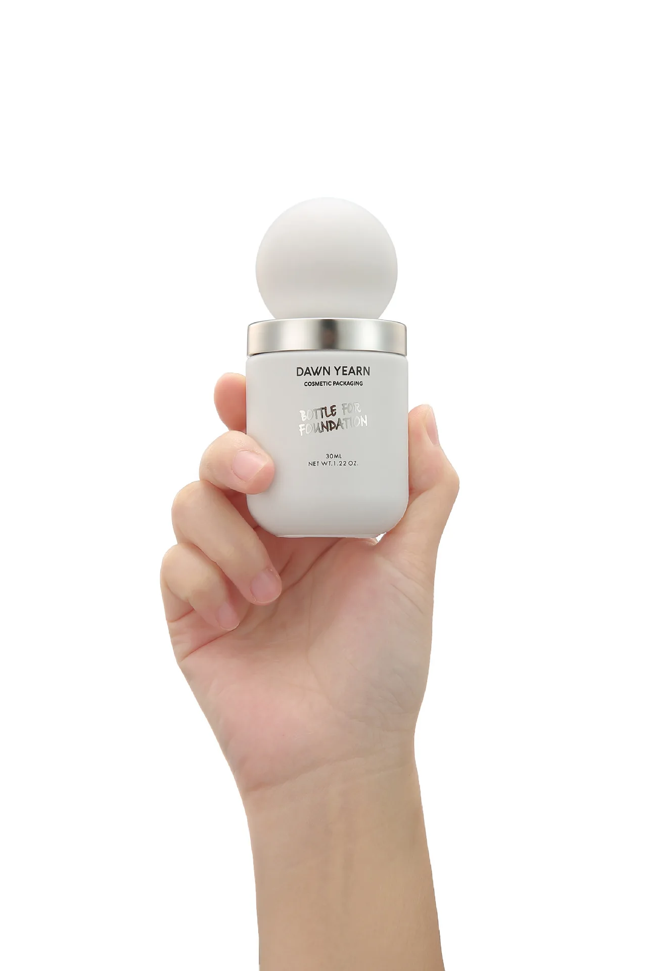 30ml Capsule Liquid Foundation Face Cream Glass Bottle Frosted White Cosmetic Packaging Cream Lotion Pump Bottles