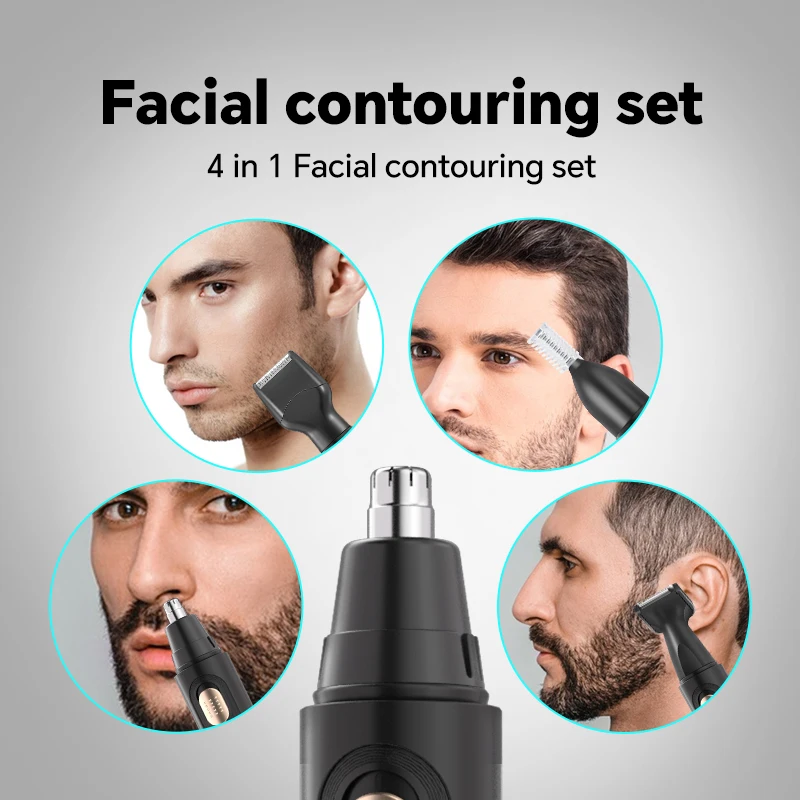 Multifunctional Four-in-One Electric Men's Hair Clipper Set Nose Ear Trimmer for Household RV Car Use New Cross-Border Plastic factory