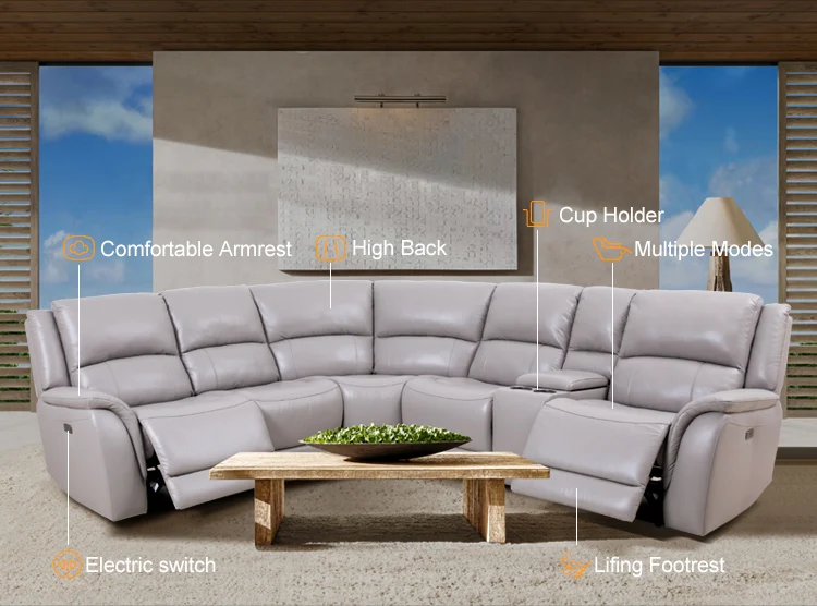 Manwah Cheers Factory Wholesales Genuine Leather Gray Comfortable Power