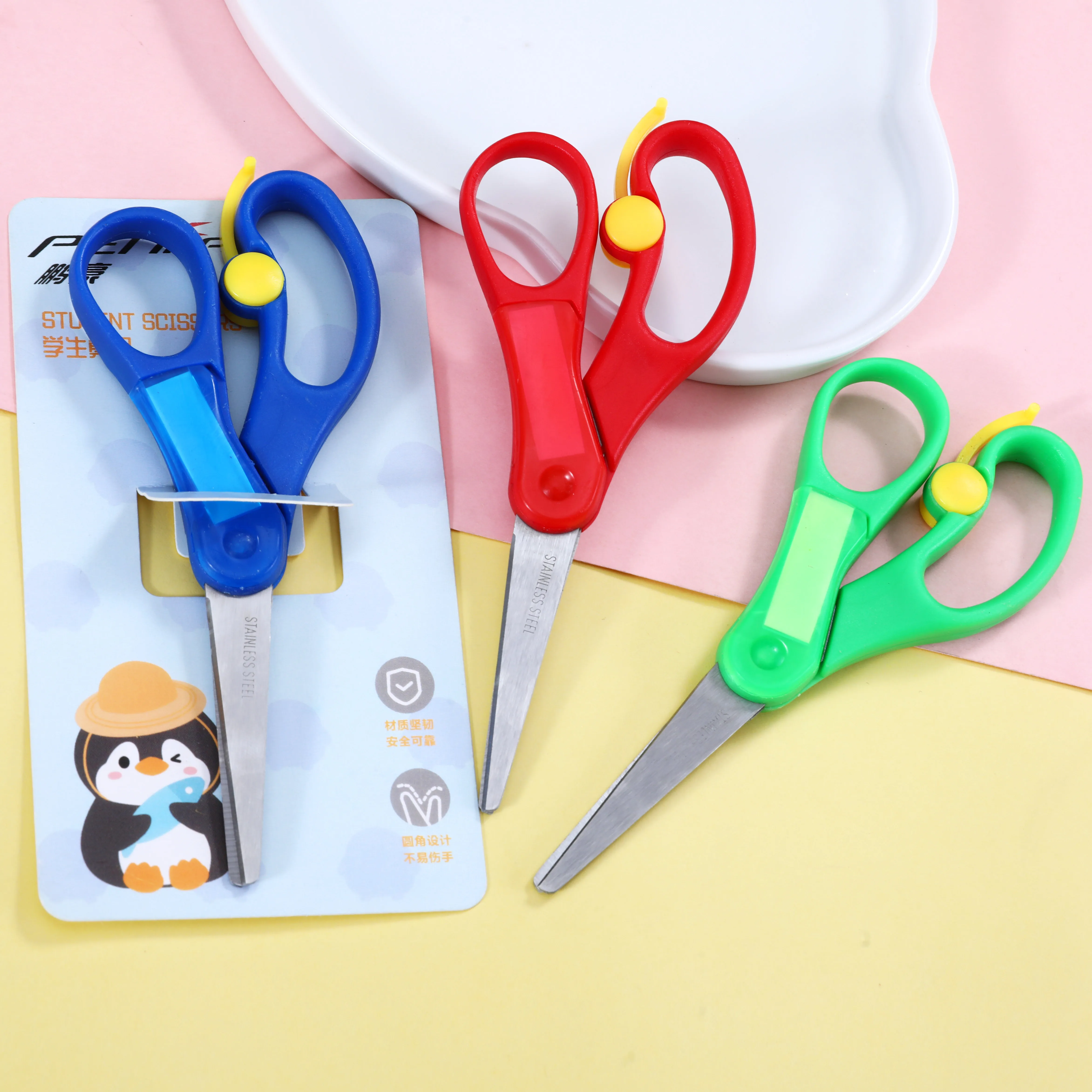 Factory Price Blunt Tip Children Scissors Safety For Craft With Soft ...