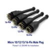 Conector macho micro de 10/12/13/16 pines (1/2-20UNF)