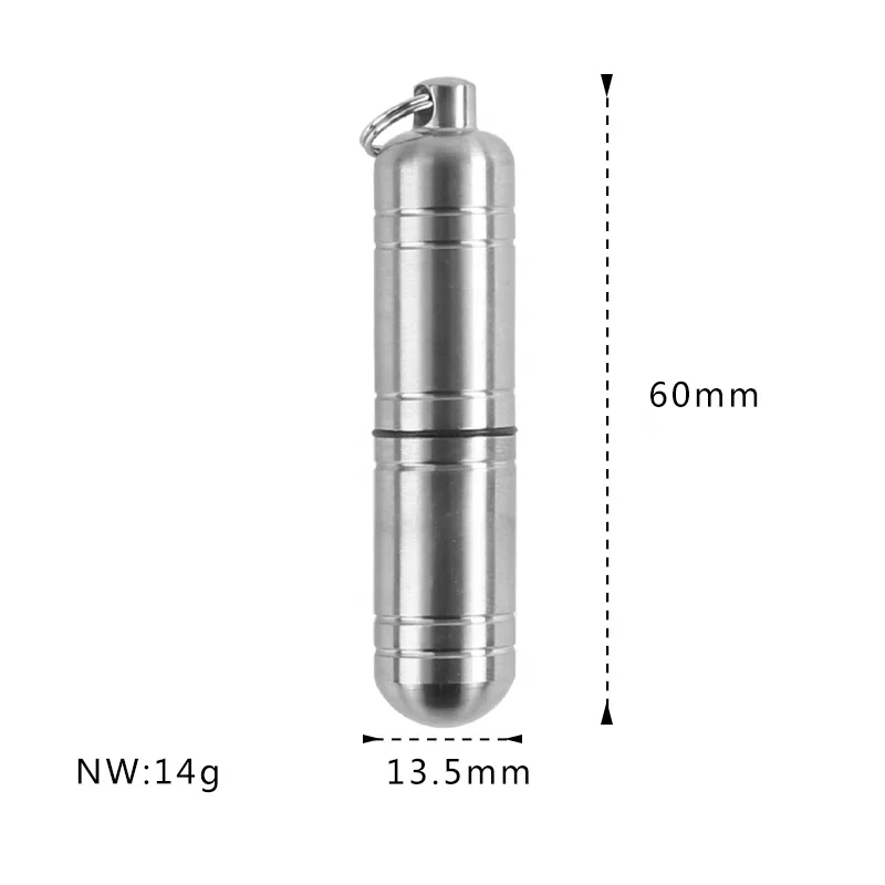Outdoor Portable Waterproof Titanium Pill Container EDC Tool Round Capsule Seal Warehouse