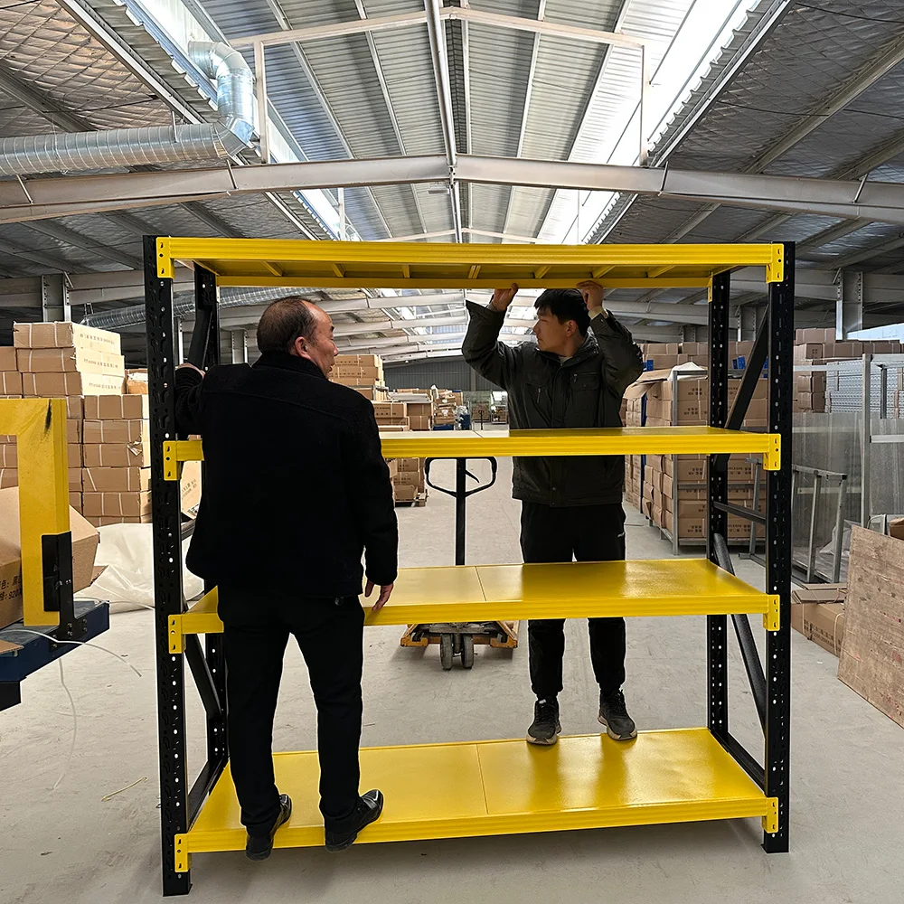 Stacking Steel Shelves with 4 Tiers for Efficient Storage