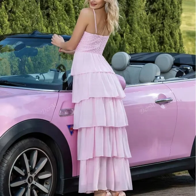 strapless open back dress All True Pink Tiered Dress – Shop the Mint main image 0