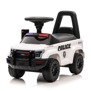 Baby Police Car Ride-On Toy with Sliding Foot to Floor Battery Powered 4 Wheels Plastic EN71 Certified QS993
