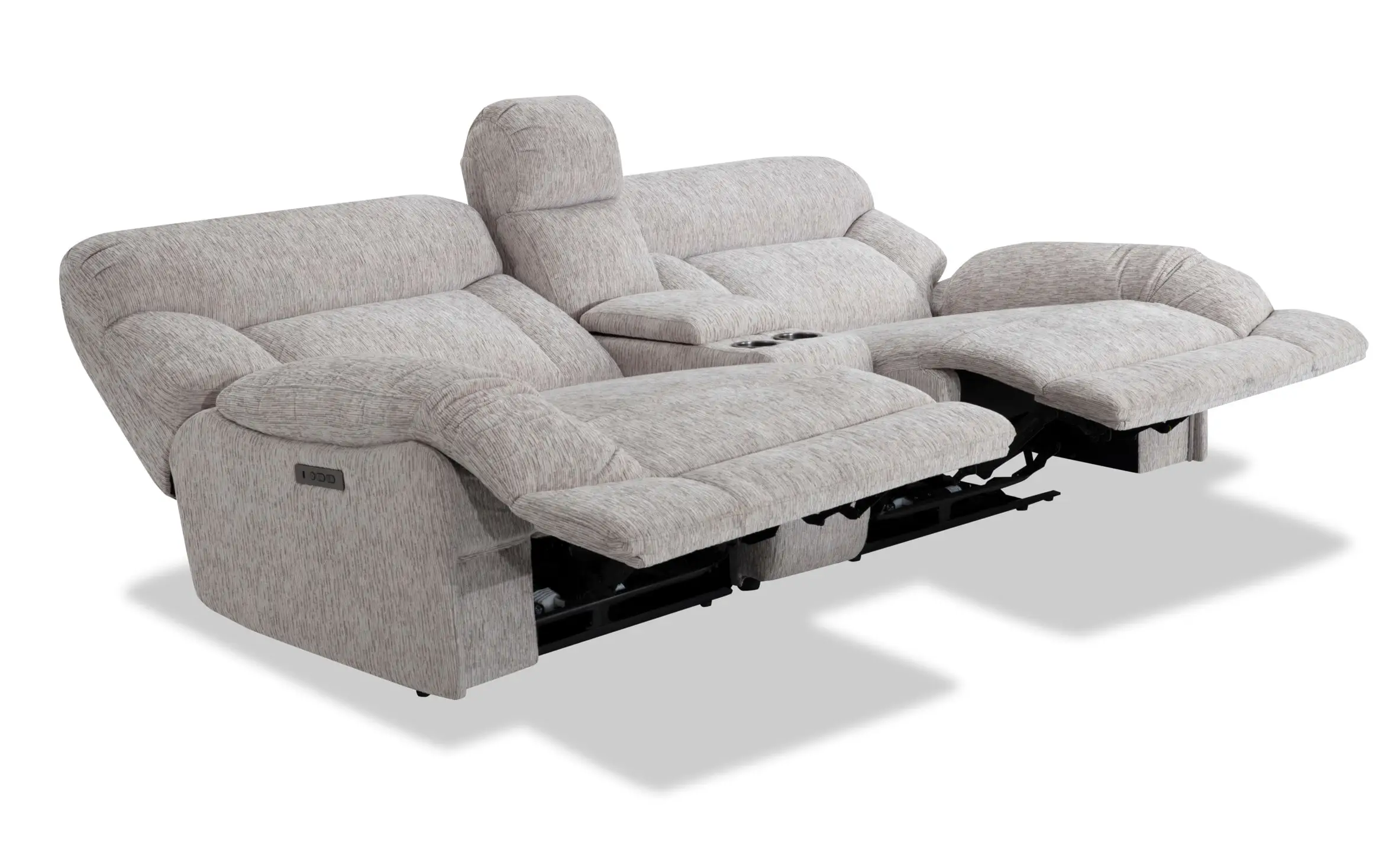 CY Massage Heated 360 Degree Power Swivel Rocker Recliner Chair Lazy Sofa With Cup Holders for Living Room