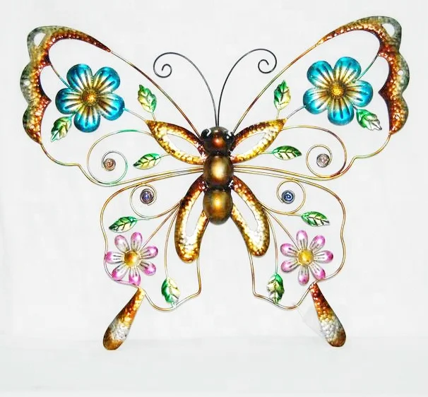 metal brown butterfly wall hanging decor